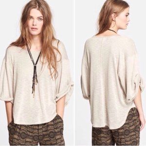 Free People Cream Oversized Top